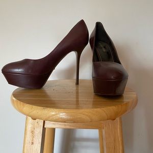 Sergio Rossi Burgendy/Brown heels 38 1/2